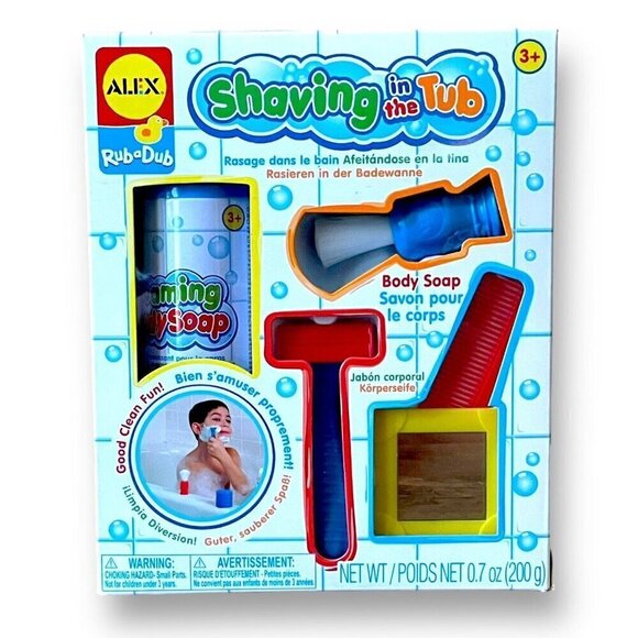 Alex Toys Shaving In The Tub Pretend Play Razor Foaming Soap Comb Brush Mirror - Picture 1 of 8